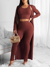 Load image into Gallery viewer, Ribbed Cardigan & Pants Set